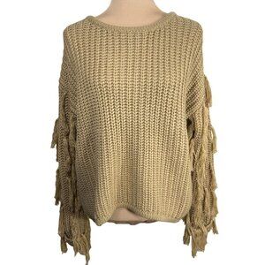Hayden Women's Long Sleeve Sweater Crewneck Camel Brown Size Small/Medium